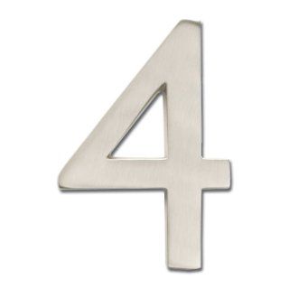  3582SN 4 Solid Cast Brass 4 Inch Floating House Number, Satin