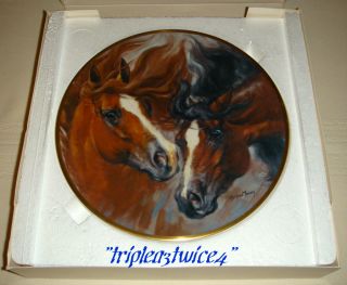 Harland Young Master of Western Art Quarterhorses Horses Plate Orig BX