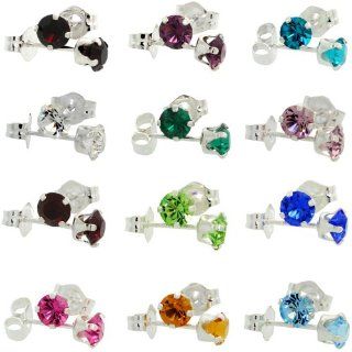 12 Months January to December Birthstone Colored 4 mm (0