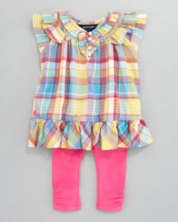 42K6 Ralph Lauren Childrenswear Plaid Tunic & Leggings Set