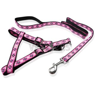  14 Girth Pink Doggie Nylon Comfort Dog Harness Collar XS Small