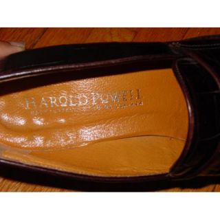 Harold Powell Brown Leather Penny Loafers Size 10B Made in Italy Great