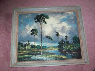 Vintage Florida Highwaymen Oil Art Painting H Harold Newton