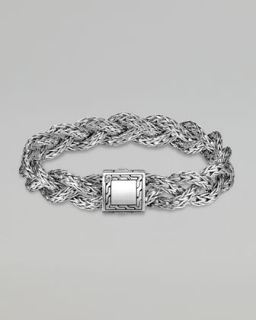 49NU John Hardy Small Braided Silver Chain Bracelet, Personalized