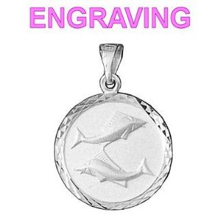 Sterling Silver Pisces   Fish   Zodiac Pendant   Your