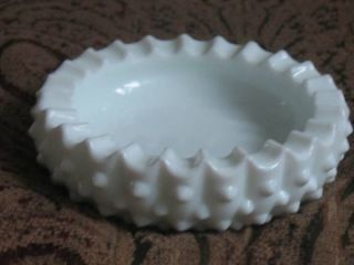 Fenton Milk Glass Hobnail Ashtray Dish 5 x 4 5 Thick 1 4