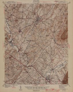 1943 Harrisonburg Virginia USGS Topographic Map