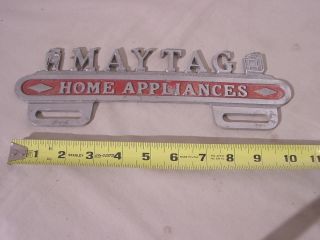 Vintage License Plate Topper Maytag Home Appliances