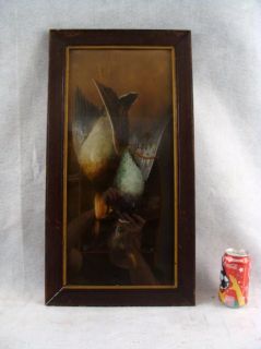 Antique William Henry Chandler Hanging Game Birds Pastel Painting