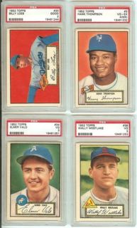 1952 Topps Baseball PSA Graded Card Lot 17 Johnny Mize Jensen Fain