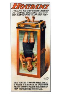 Harry Houdini Poster Water Tank 1912 RARE One