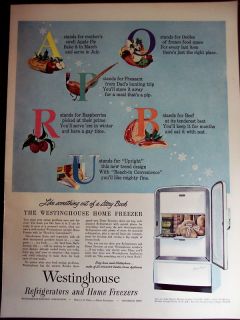 1945 Westinghouse Upright Home Freezer Vintage Ad
