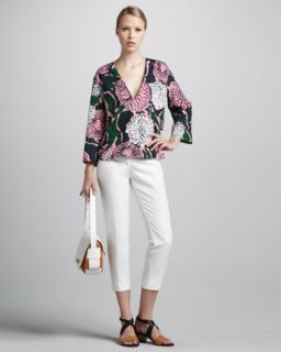 47UJ Marni Floral Print Kimono Sleeve Top & Cropped Side Zip Pants
