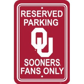 Oklahoma Sooners 12 X 18 Plastic Parking Sign Office