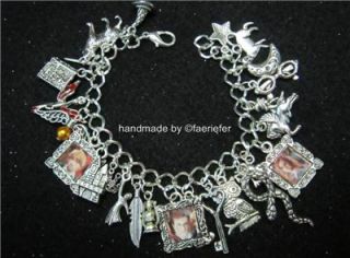 Harry Potter Charm Bracelet with Hermione Ron Spell Book Hat Wizard