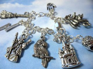 Deluxe Harry Potter Silver Charm Bracelet wizard magic sterling silver