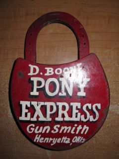  Boone Cowboy Gunsmith Trade Sign Lock Henryetta OK Locksmith