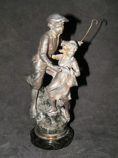 Henryk Kossowski On the Mountain Signed Figure Spelter Metal Made