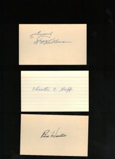 Chester Red Hoff Yankees Signed Autograph 3x5 Index JSA