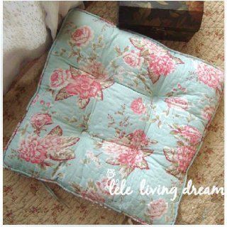 Shabby and Vintage Style Blue W/pink Floral Soft Chair Pad
