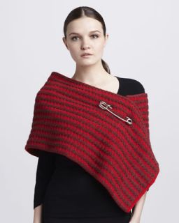 D0CB4 Marc Jacobs Safety Pinned Waffle Knit Scarf, Red