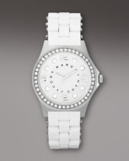 Emporio Armani Silicon Wrapped Bracelet Watch, White   