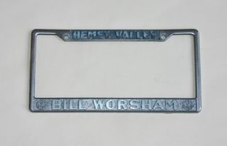Bill Worsham Volkswagen VW Hemet Valley, CA License Plate Frame 1956