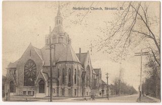  Streator Illinois Methodist Church 1910 Postcard