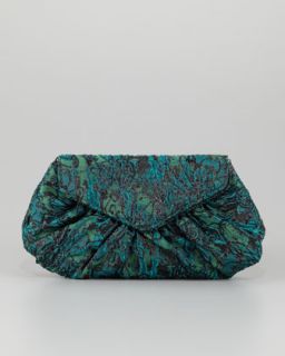 V1EE4 Lauren Merkin Diana Floral Silk Brocade Clutch Bag