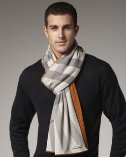Burberry Solid to Check Reversible Scarf   