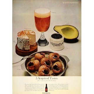 1964 Ad Whitbread Beer Caviar Escargots Goat Cheese