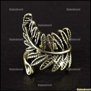 Fashion Hot Vintage Rock Punk Hollow Leaves Copper Stylish Ring
