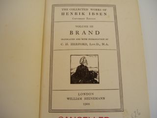 Henrik Ibsen The Collected Works Vol 111 Brand