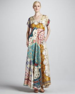 T606Y Johnny Was Collection Long Patchwork Dress