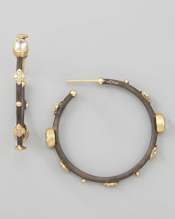 J6079 Armenta Diamond & Sapphire Cravelli Cross Small Hoop Earrings