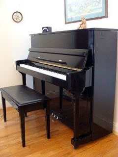 Henry F Miller 47 Upright Piano Pollished Ebony Excellent Condition