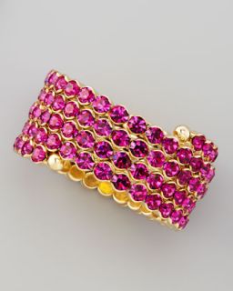 Y1CCV Cara Accessories Crystal Spiral Bracelet, Pink
