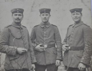 WWI Germany Branderburg Havel German Soldiers Caps Belt Buckles Photo