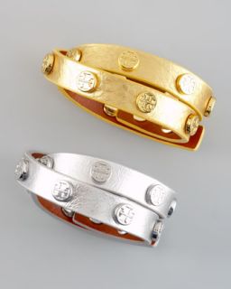 tory burch metallic logo studded bracelet $ 95 more colors available