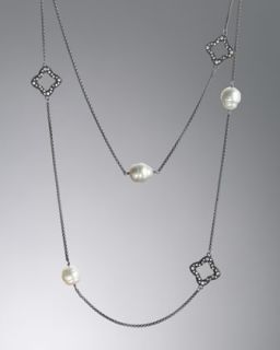 Y0Q7P David Yurman Quatrefoil Necklace, South Sea Pearls