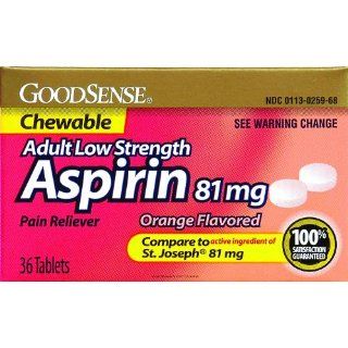 Good Sense Chewable Aspirin, Aspirin 81Mg Chew 36Ct, (1