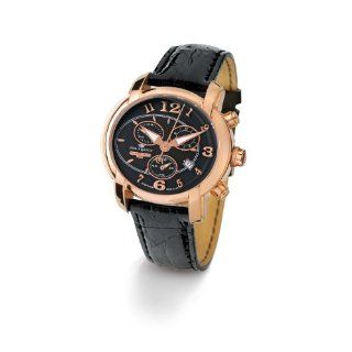 Philip Watch Anniversary Mens Chronograph Date Black Leather