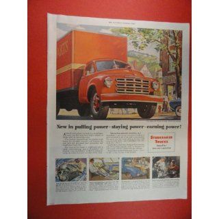 1950 Studebaker trucks,50s Print Ad. (truck on city
