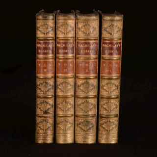 1895 4 Vols Complete Critical and Historical Essays by Lord Macaulay