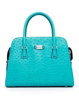 Michael Kors Gia Ostrich Embossed Leather Satchel Bag   