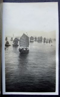 1936 Photo Album   TRAVEL TO CHINA   Hong Kong   CHINESE JUNKS