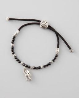 Batu Naga Silver Cord Bracelet, Black