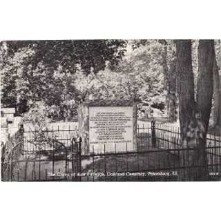 1950s Vintage Postcard   The Grave of Ann Rutledge