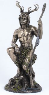 Cernunnos Celtic Fertility Horned God Statue Figurine