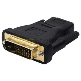 Blk Plug 3 HDMI Cable HDMI to DVI F M Adapter for PS3